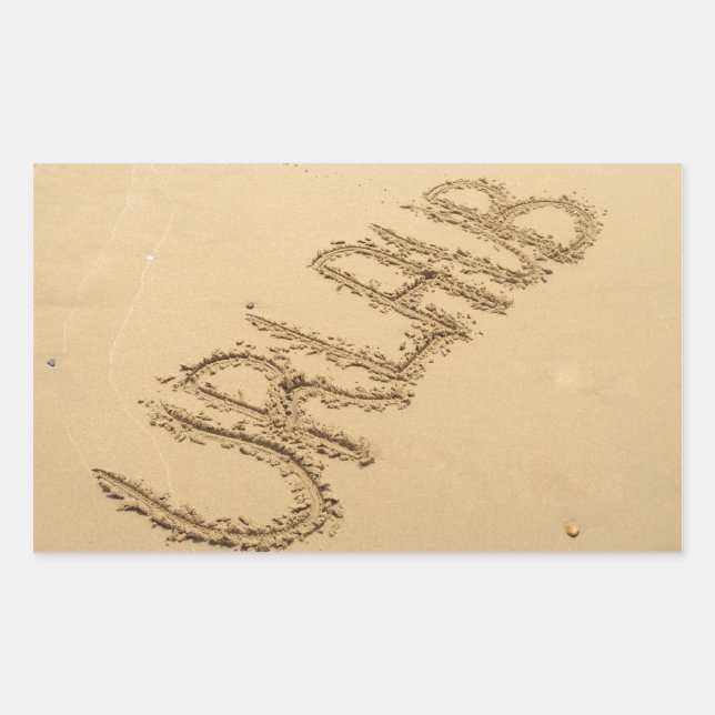 Urlaub - holiday empty beach rectangular sticker (Front)