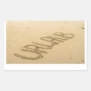 Urlaub - holiday empty beach rectangular sticker