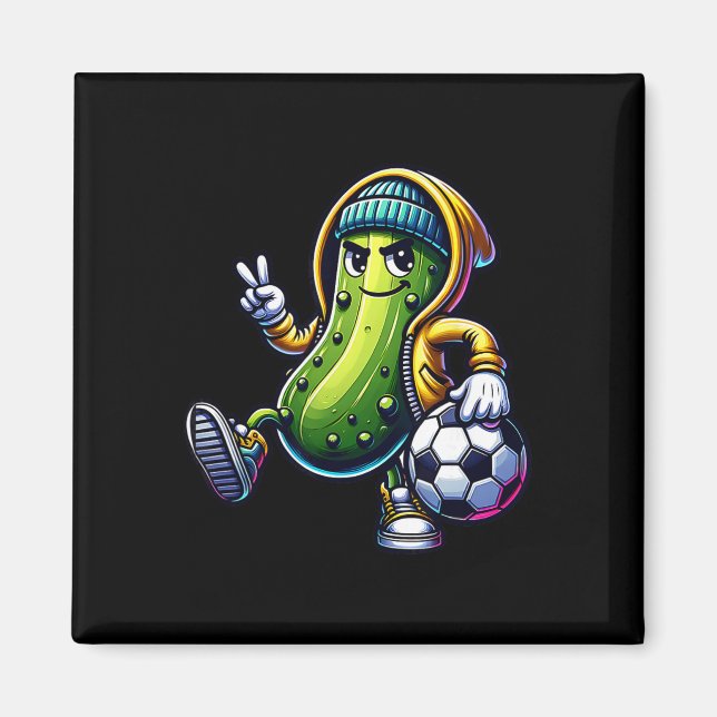 Urn Pickle Soccer Player Cool Cartoon Vibes  Magnet (Front)