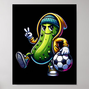 Urn Pickle Soccer Player Cool Cartoon Vibes Poster