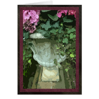 Urn with hydrangeas, card, 5"x7", blank