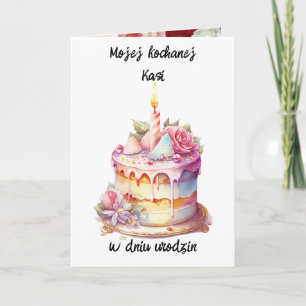 Urodziny - Personalised Polish birthday card 