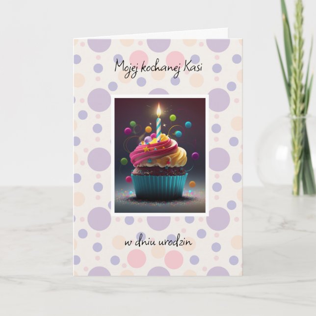 Urodziny - Personalized Polish birthday card  (Front)