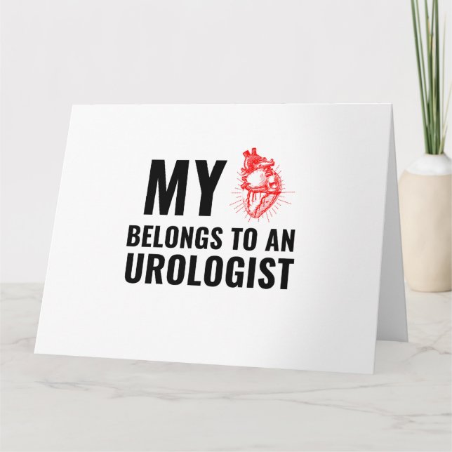Urologist funny heart thank you card (Front)