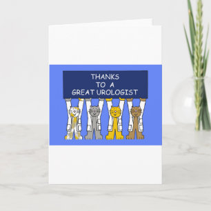 Urologist Thanks, Cartoon Cats in White Coats. Thank You Card