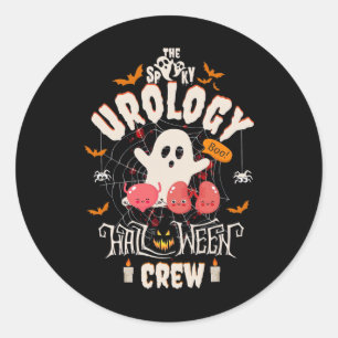 Urology Halloween Crew Cute Ghost Nurse Student Classic Round Sticker