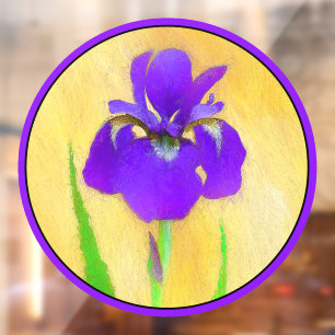 urple Bearded Iris Painting - Original Flower Art