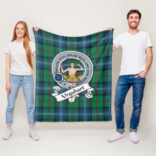 Urquhart Ancient Clan Badge Tartan Plaid Fleece Blanket