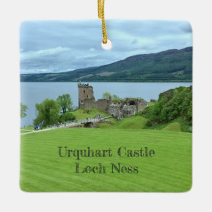 Urquhart Castle Loch Ness Scotland Landscape Photo Ceramic Tree Decoration