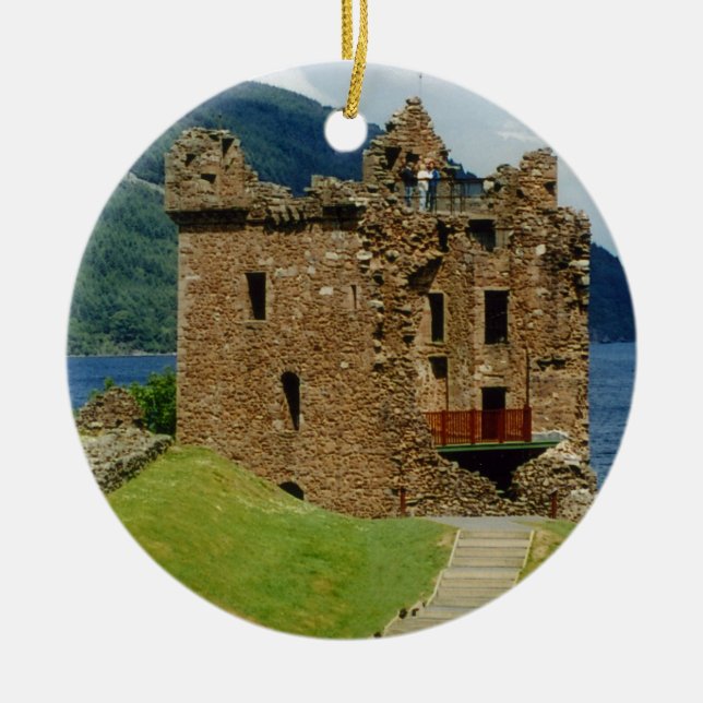 Urquhart Castle - Scottish castles collection Ceramic Tree Decoration (Front)