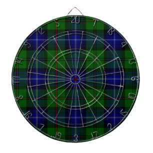 Urquhart tartan blue green plaid dartboard