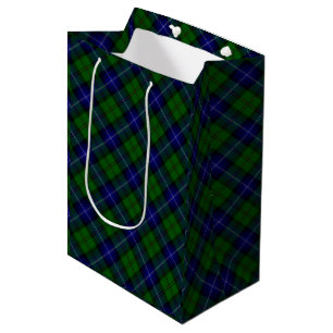 Urquhart tartan blue green plaid medium gift bag
