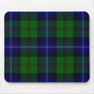 Urquhart tartan blue green plaid mouse pad
