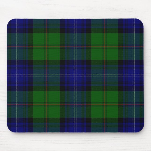 Urquhart tartan blue green plaid mouse pad (Front)