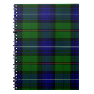 Urquhart tartan blue green plaid spiral notebook