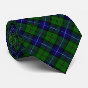 Urquhart tartan blue green plaid tie
