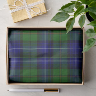 Urquhart tartan blue green plaid tissue paper