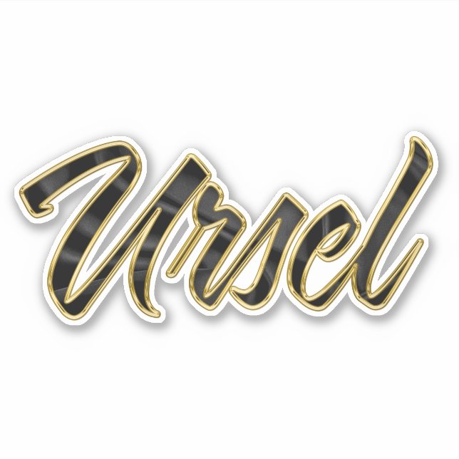 Ursel black gold lettering sticker (Front)