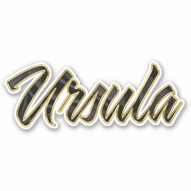 Ursula black gold Lettering Decal Sticker (Front)