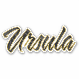 Ursula black gold lettering Sticker
