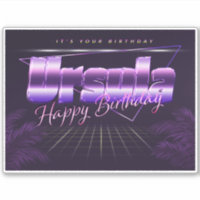 Ursula Name First name lila retro Sticker Birthday