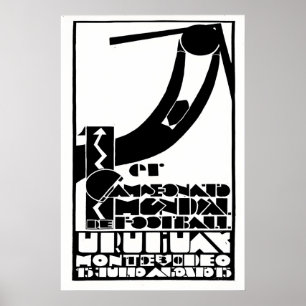 Uruguay 1930 Football Cup Poster Vintage South