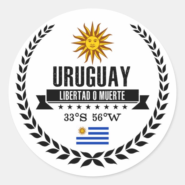 Uruguay Classic Round Sticker (Front)