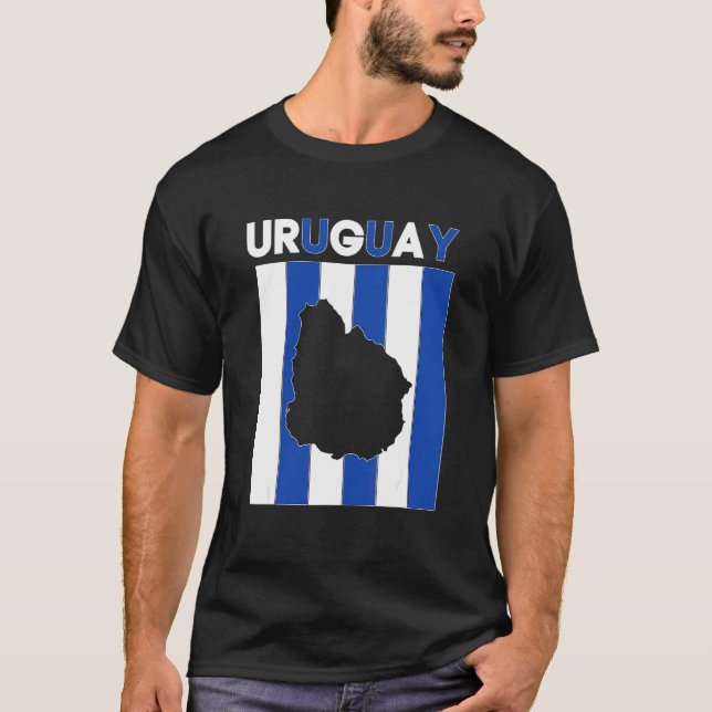 Uruguay Country Borders T-Shirt (Front)