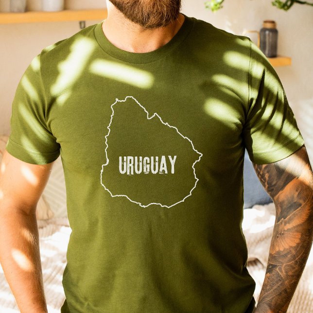 Uruguay Country Map Border Line Uruguayan Boundary T-Shirt (Creator Uploaded)