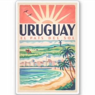 Uruguay Culture Illustration Travel Art Vintage