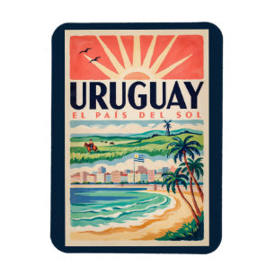 Uruguay Culture Illustration Travel Art Vintage Magnet