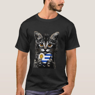 Uruguay Cute Cat Heart Uruguayan Pride Uruguayan F T-Shirt