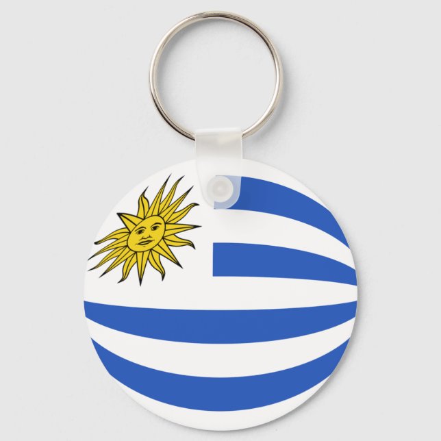 Uruguay Fisheye Flag Keychain (Front)