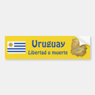 Uruguay Flag and Map Bumper Sticker