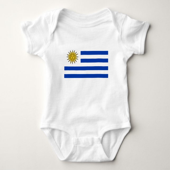 Uruguay flag baby bodysuit (Front)