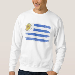 Uruguay flag brush stroke, national flag sweatshirt