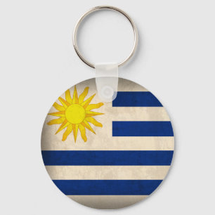 Uruguay Flag Distressed Keychain