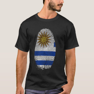 Uruguay Flag Fingerprint Uruguayan Gift for Urugua T-Shirt