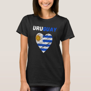 Uruguay Flag Holiday Uruguay Heart Uruguayan Flag T-Shirt