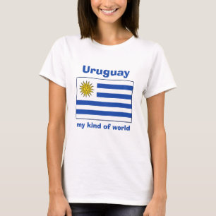 Uruguay Flag + Map + Text T-Shirt