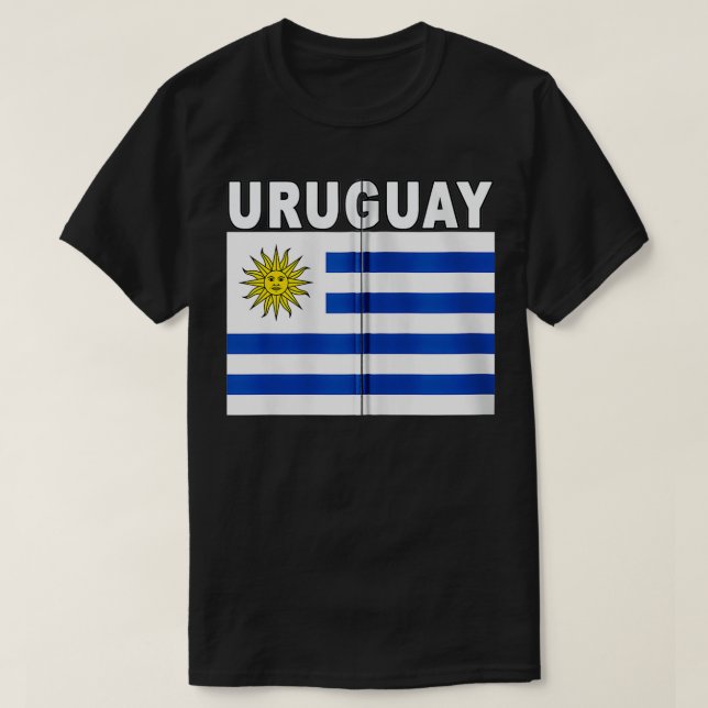 Uruguay Flag National Pride Zip  T-Shirt (Design Front)