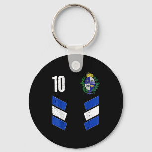 Uruguay Flag Number 10 Soccer Fan Men Women Kids B Key Ring