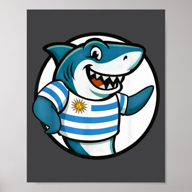 Uruguay Flag Shark Funny Uruguayan  Poster (Front)
