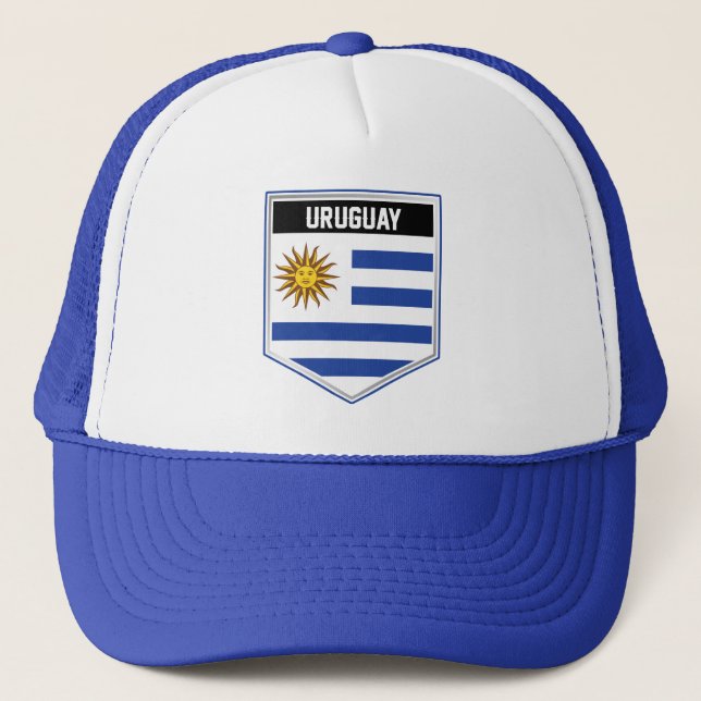 Uruguay Flag Shield Trucker Hat (Front)