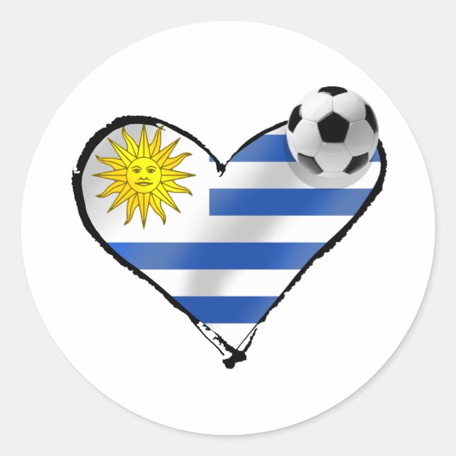 Uruguay flag soccer futbol te amo gifts classic round sticker (Front)