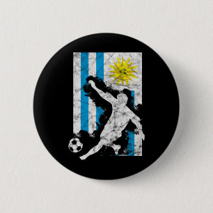 Uruguay Flag Soccer Player Team  6 Cm Round Badge