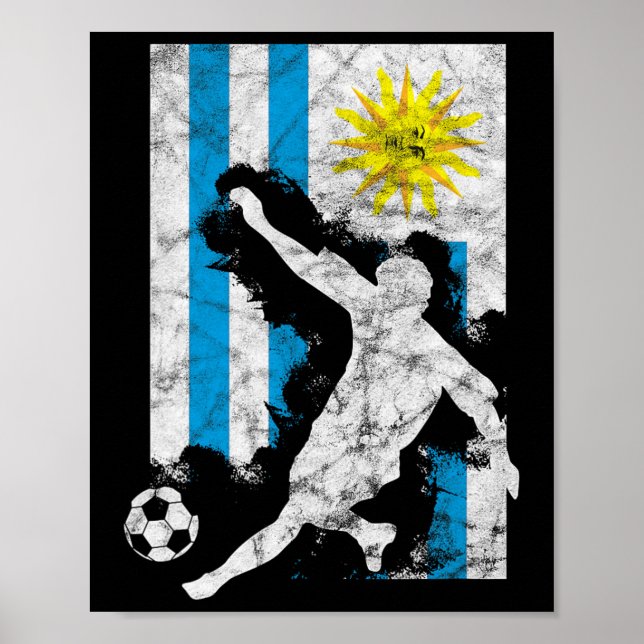 Uruguay Flag Soccer Player Team  Poster (Front)