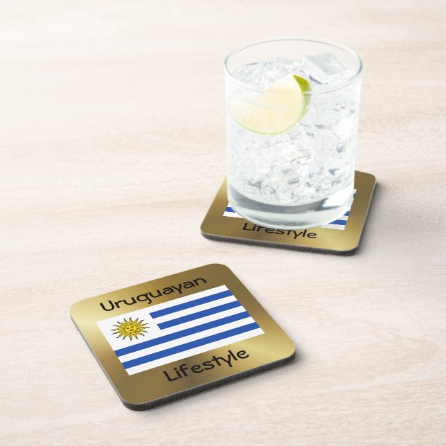 Uruguay Flag+Text Coaster (Right Side)