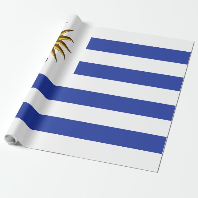 Uruguay flag wrapping paper (Unrolled)
