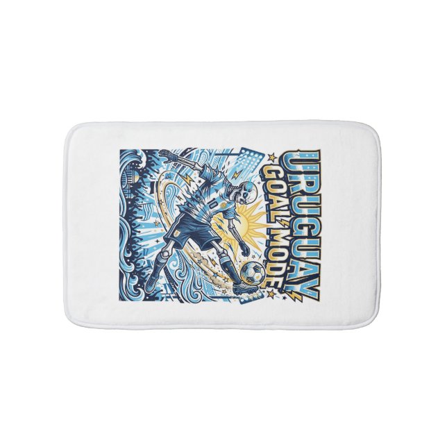 Uruguay Goal Mode Skeleton Striker Nations Dynamic Bath Mat (Front)